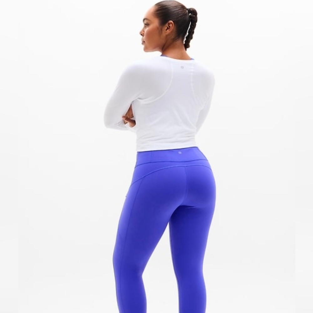 Athleta Cold Weather Rainier High Rise Bootcut Leggings - Borealis Blue - Large - Picture 2 of 10